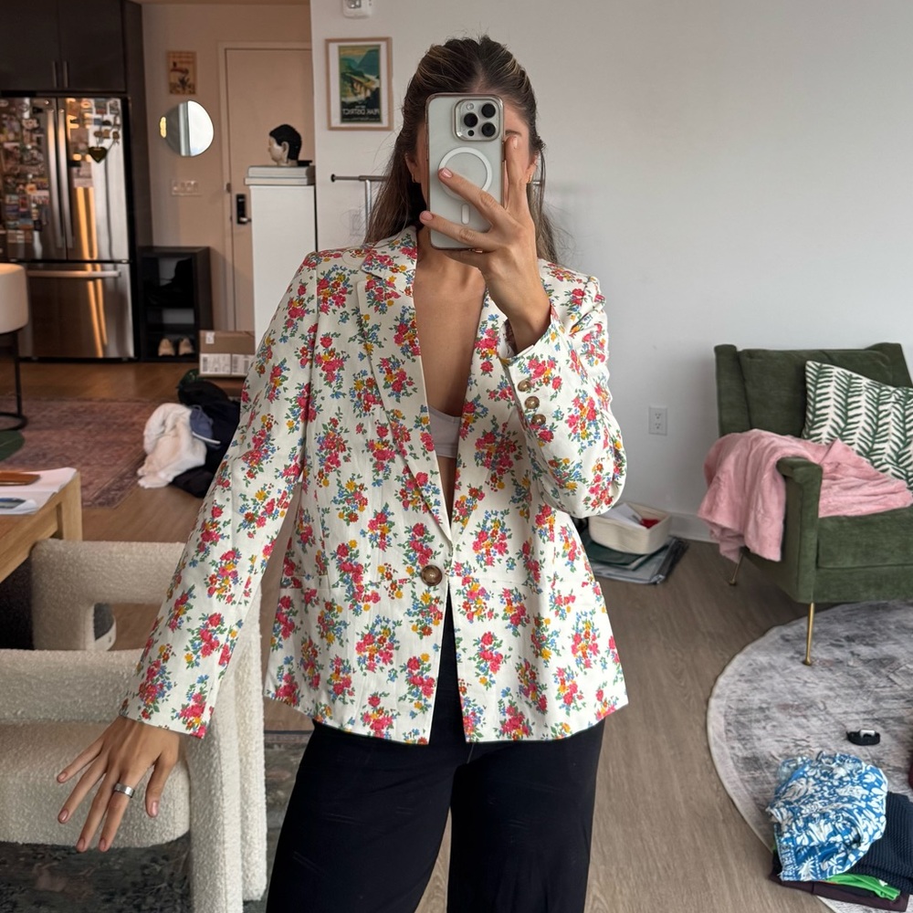 Sezane floral blazer
